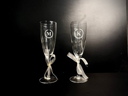 Best2U-personalized Engraved Champagne Glasses - Set of 2