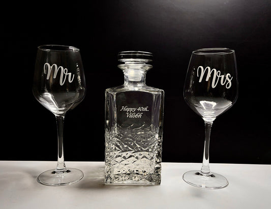 Personalized Whiskey Decanter Set, Decanter and Glasses, Whiskey Gifts for Men, Custom Groomsman Gifts, Best Man Gifts,