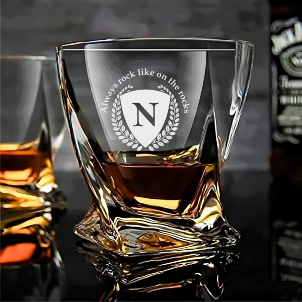 Personalized Whiskey Glass Gift for Him, Engraved Groomsmen Whiskey Glass, Groomsman Gift, Best Man Gift, Dad Gifts, Christmas Gift for Him name, logo, photo, monogram deep engraving your glass