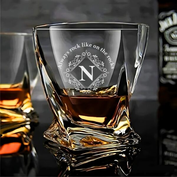 Personalized Whiskey Glass Gift for Him, Engraved Groomsmen Whiskey Glass, Groomsman Gift, Best Man Gift, Dad Gifts, Christmas Gift for Him name, logo, photo, monogram deep engraving your glass