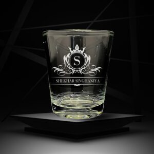 engraved short glasses