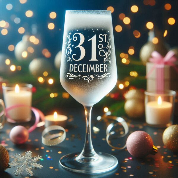 Personalized Deep Engraved 31st December party Champagne glasses - Custom Party Glasses deep engraving your 31st December party Champagne glass name, logo, monogram engraving