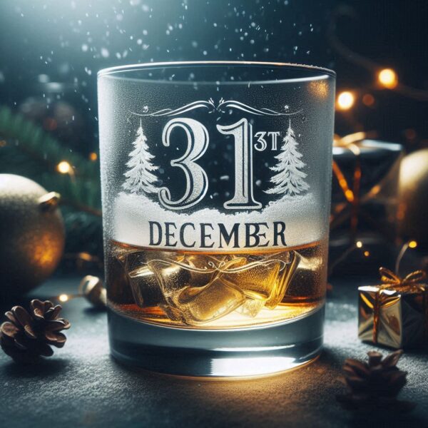 Personalized Deep Engraved 31st December party whiskey glasses - Custom Party Glasses deep engraving your 31st December party whiskey glass name, logo, monogram engraving