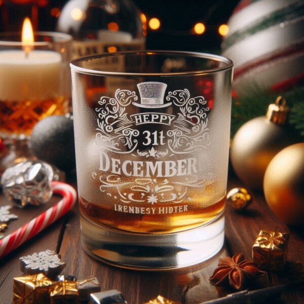 Personalized Deep Engraved 31st December party whiskey glasses - Custom Party Glasses deep engraving your 31st December party whiskey glass name, logo, monogram engraving