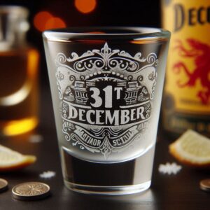 Personalized Deep Engraved 31st December party tequila shot glasses - Custom Party Glasses deep engraving your 31st December party tequila shot glass name, logo, monogram engraving