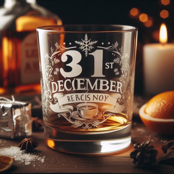 Personalized Deep Engraved 31st December party whiskey glasses - Custom Party Glasses deep engraving your 31st December party whiskey glass name, logo, monogram engraving