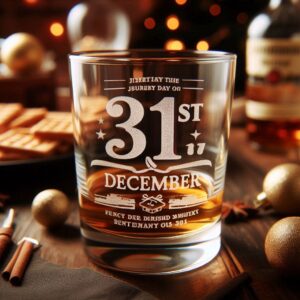 Personalized Deep Engraved 31st December party whiskey glasses - Custom Party Glasses deep engraving your 31st December party whiskey glass name, logo, monogram engraving