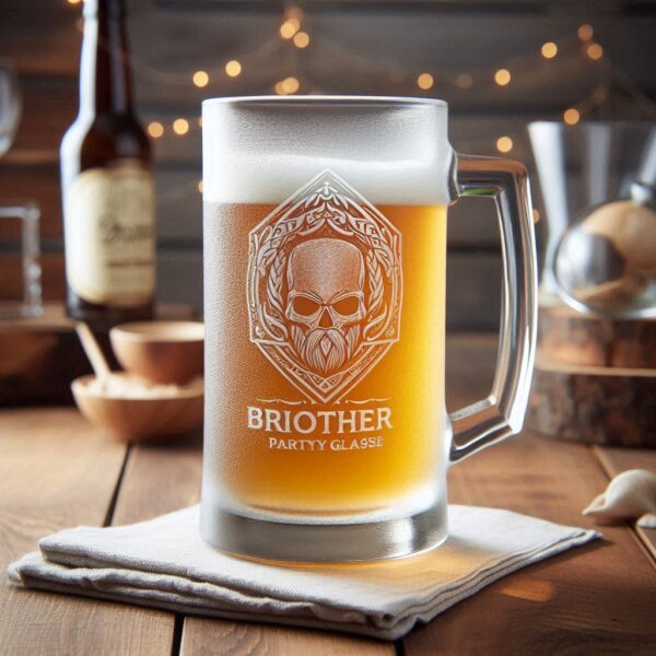 Personalized Deep Engraved Brother party beer mug Glasses - Custom Gift for Brother party