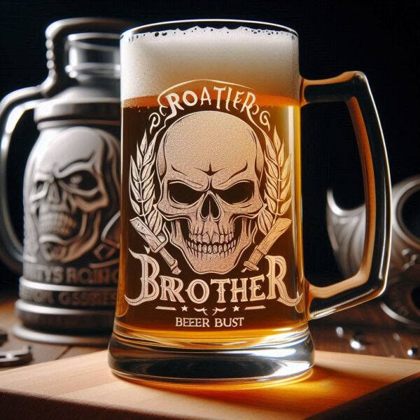 Personalized Deep Engraved Brother party beer mug Glasses - Custom Gift for Brother party