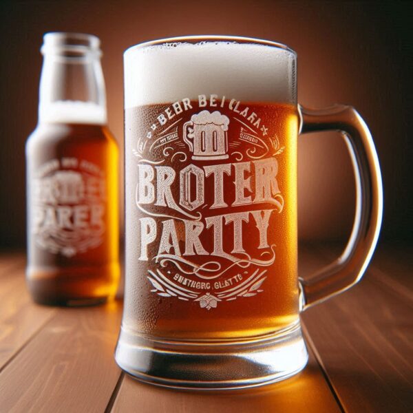 Personalized Deep Engraved Brother party beer mug Glasses - Custom Gift for Brother party