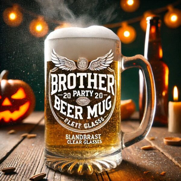 Personalized Deep Engraved Brother party beer mug Glasses - Custom Gift for Brother party