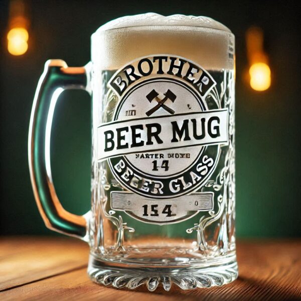 Personalized Deep Engraved Brother party beer mug Glasses - Custom Gift for Brother party