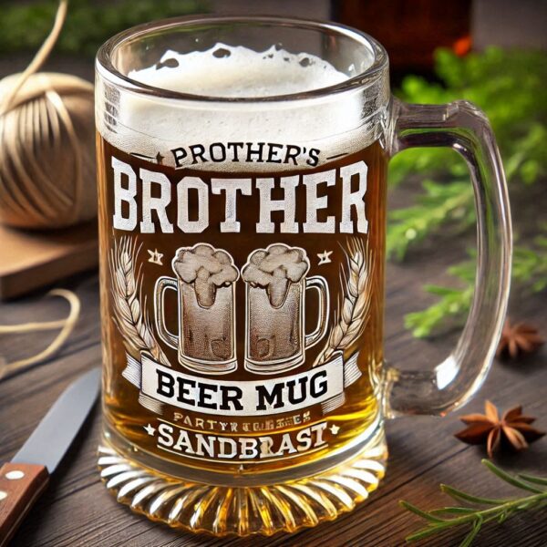 Personalized Deep Engraved Brother party beer mug Glasses - Custom Gift for Brother party