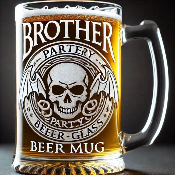 Personalized Deep Engraved Brother party beer mug Glasses - Custom Gift for Brother party