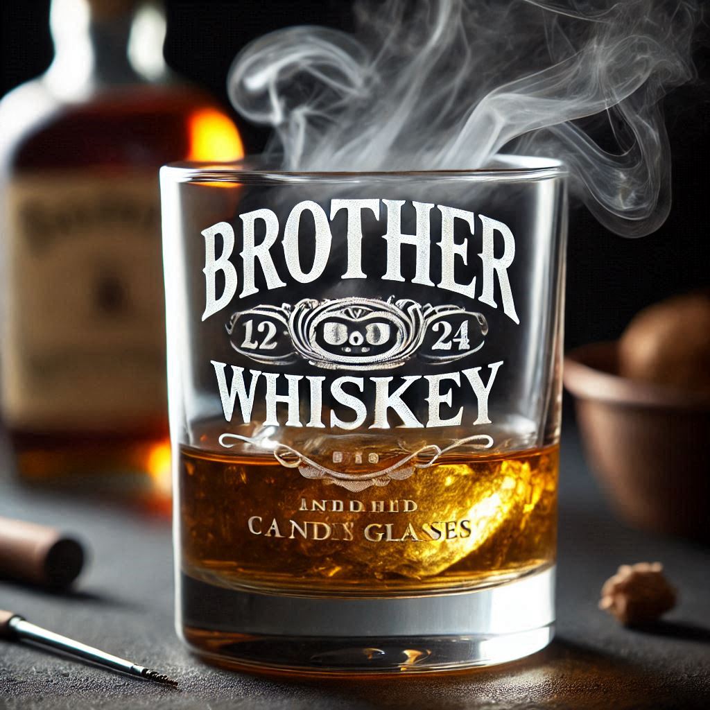 Personalized Deep Engraved Brother Party Whiskey Glasses - Custom Gift for Brother's Party