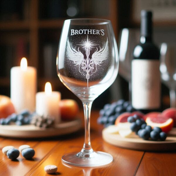 Personalized Deep Engraved Brother Party Wine Glasses - Custom Gift for Brother's Party