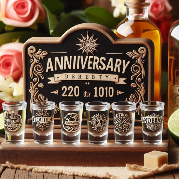 Personalized deep Engraved Anniversary Party Tequila Shot Glasses - Customizable Gift for Celebrations Anniversary Party Tequila Shot glass your Personalized name, logo, photo, monogram deep engraving your Tequila Shot glass