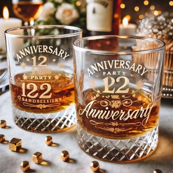 Personalized deep Engraved Anniversary Party whiskey Bar Glasses - Customizable Gift for Celebrations Anniversary Party whiskey your Personalized name, logo, photo, monogram deep engraving your whiskey glass