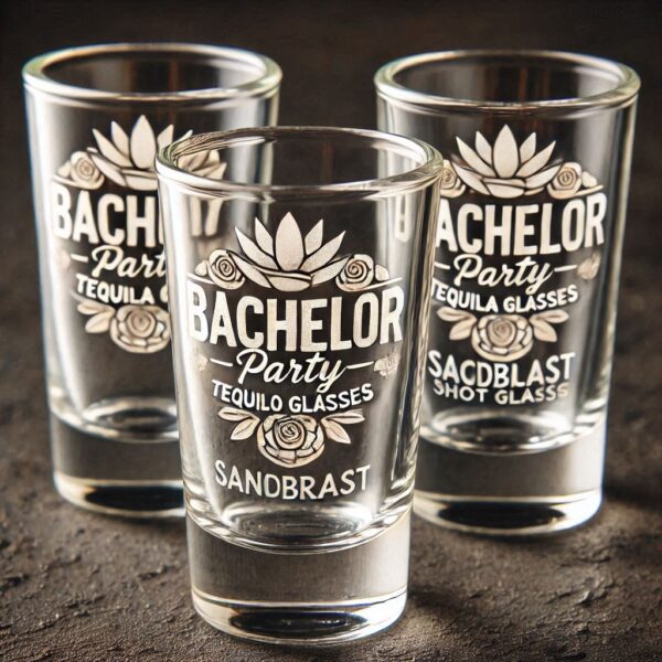 Personalized Deep Engraved Bachelor Party Tequila Shot Glasses - Custom Groomsmen Gifts Tequila Shot glass deep engraving your name, logo, monogram, photo, deep engraving Tequila Shot