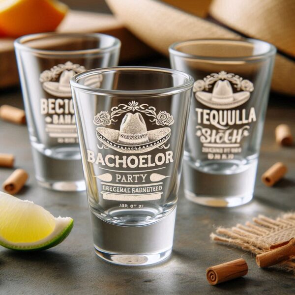 Personalized Deep Engraved Bachelor Party Tequila Shot Glasses - Custom Groomsmen Gifts Tequila Shot glass deep engraving your name, logo, monogram, photo, deep engraving Tequila Shot