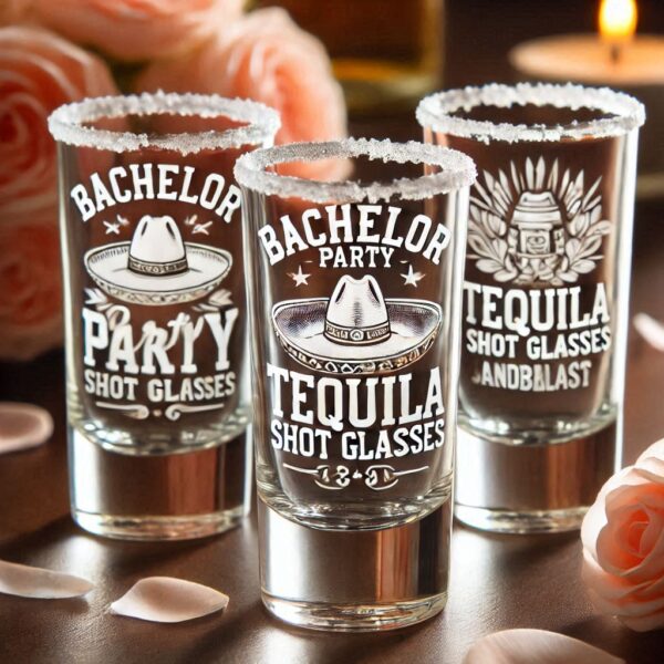 Personalized Deep Engraved Bachelor Party Tequila Shot Glasses - Custom Groomsmen Gifts Tequila Shot glass deep engraving your name, logo, monogram, photo, deep engraving Tequila Shot