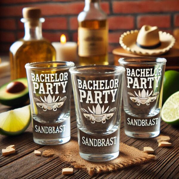 Personalized Deep Engraved Bachelor Party Tequila Shot Glasses - Custom Groomsmen Gifts Tequila Shot glass deep engraving your name, logo, monogram, photo, deep engraving Tequila Shot