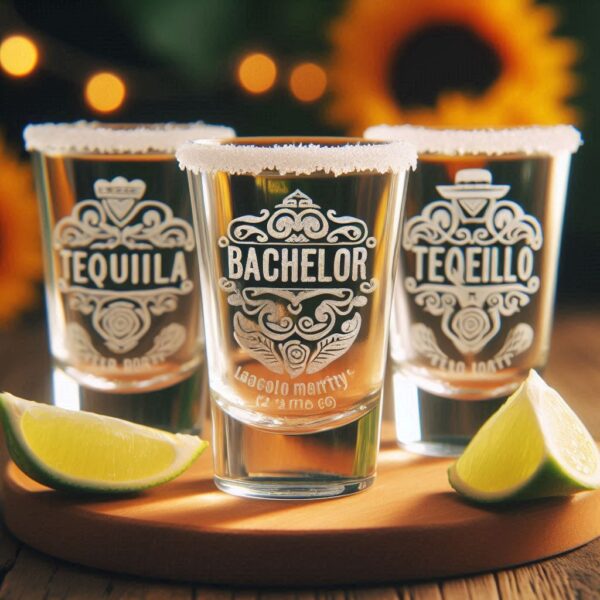 Personalized Deep Engraved Bachelor Party Tequila Shot Glasses - Custom Groomsmen Gifts Tequila Shot glass deep engraving your name, logo, monogram, photo, deep engraving Tequila Shot