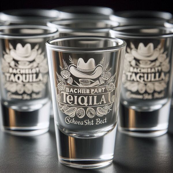 Personalized Deep Engraved Bachelor Party Tequila Shot Glasses - Custom Groomsmen Gifts Tequila Shot glass deep engraving your name, logo, monogram, photo, deep engraving Tequila Shot