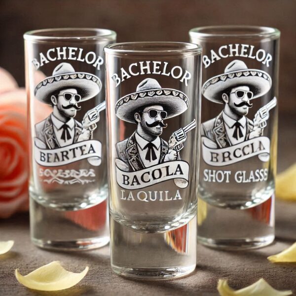 Personalized Deep Engraved Bachelor Party Tequila Shot Glasses - Custom Groomsmen Gifts Tequila Shot glass deep engraving your name, logo, monogram, photo, deep engraving Tequila Shot