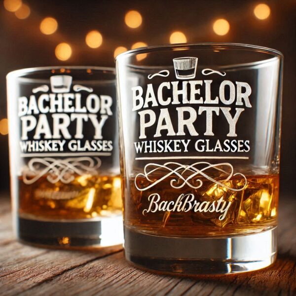 Personalized Deep Engraved Bachelor Party whiskey Glasses - Custom Groomsmen Gifts whiskey glass deep engraving your name, logo, monogram, photo, deep engraving