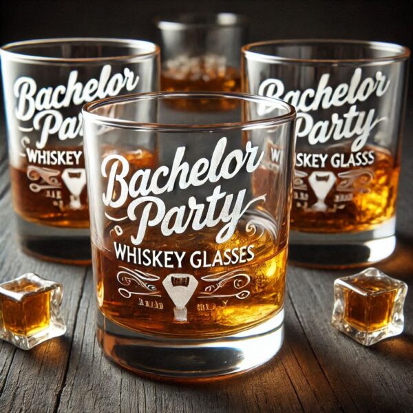 Personalized Deep Engraved Bachelor Party whiskey Glasses - Custom Groomsmen Gifts whiskey glass deep engraving your name, logo, monogram, photo, deep engraving