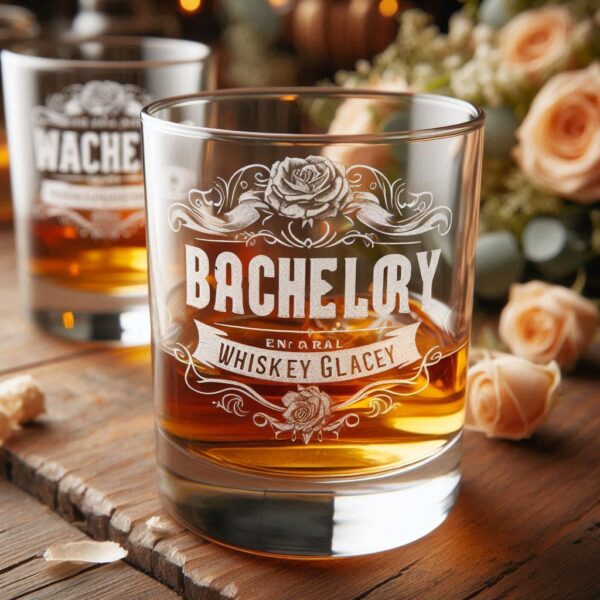 Personalized Deep Engraved Bachelor Party whiskey Glasses - Custom Groomsmen Gifts whiskey glass deep engraving your name, logo, monogram, photo, deep engraving