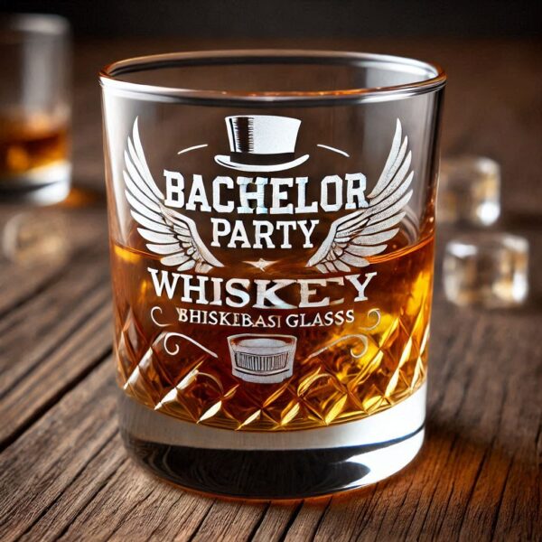 Personalized Deep Engraved Bachelor Party whiskey Glasses - Custom Groomsmen Gifts whiskey glass deep engraving your name, logo, monogram, photo, deep engraving