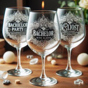 Personalized Deep Engraved Bachelor Party wine Glasses - Custom Groomsmen Gifts wine glass deep engraving your name, logo, monogram, photo, deep engraving