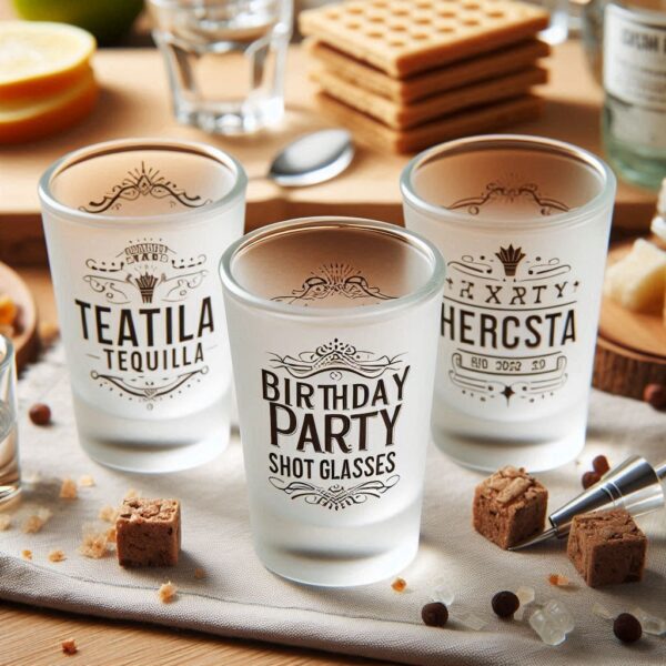 Personalized deep Engraved Birthday Party tequila shot Glasses - Customizable Gift for Celebrations Gift name, logo, monogram all type deep engraving your tequila shot glass