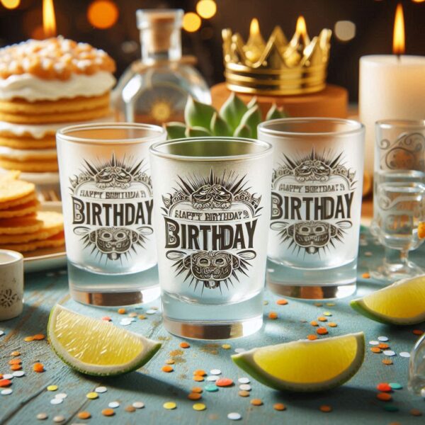 Personalized deep Engraved Birthday Party tequila shot Glasses - Customizable Gift for Celebrations Gift name, logo, monogram all type deep engraving your tequila shot glass