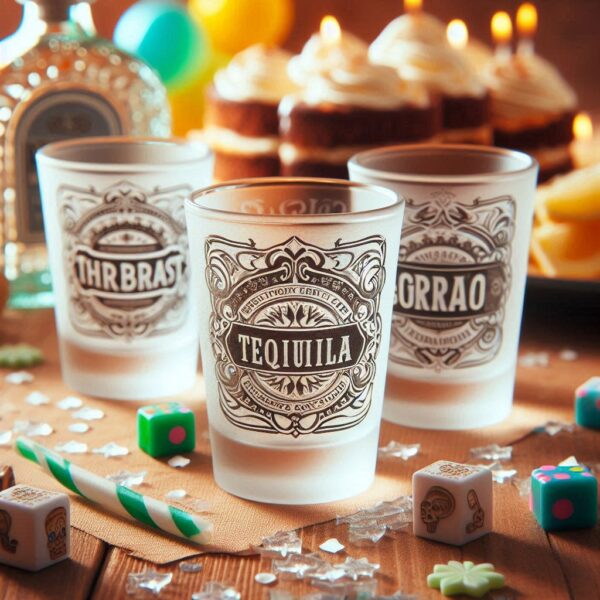 Personalized deep Engraved Birthday Party tequila shot Glasses - Customizable Gift for Celebrations Gift name, logo, monogram all type deep engraving your tequila shot glass