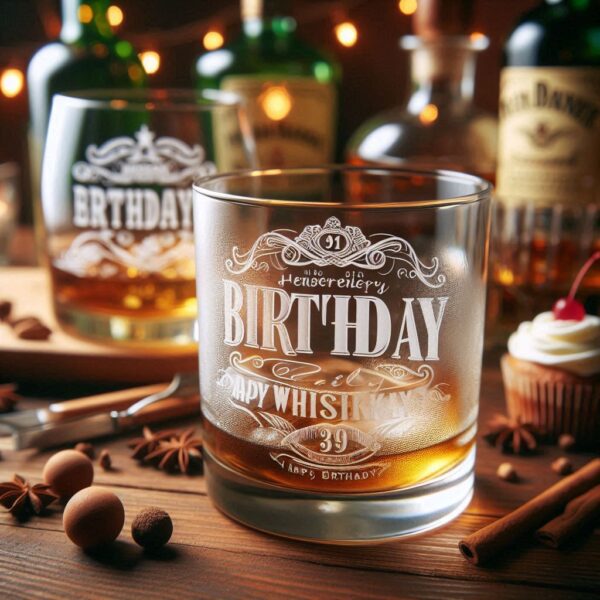 Personalized deep Engraved Birthday Party whiskey Glasses - Customizable Gift for Celebrations Gift name, logo, monogram all type deep engraving your whiskey glass