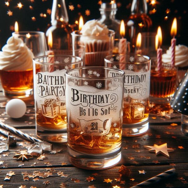 Personalized deep Engraved Birthday Party whiskey Glasses - Customizable Gift for Celebrations Gift name, logo, monogram all type deep engraving your whiskey glass