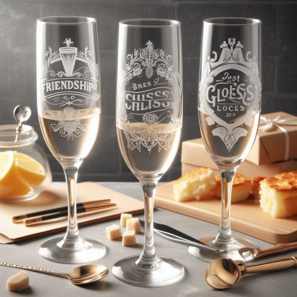 Celebrate in Style with Custom Deep Engraved Class Meet Party Champagne Glasses deep engraving your name, logo, photo, monogram, love symbol your Champagne glass deep engraving