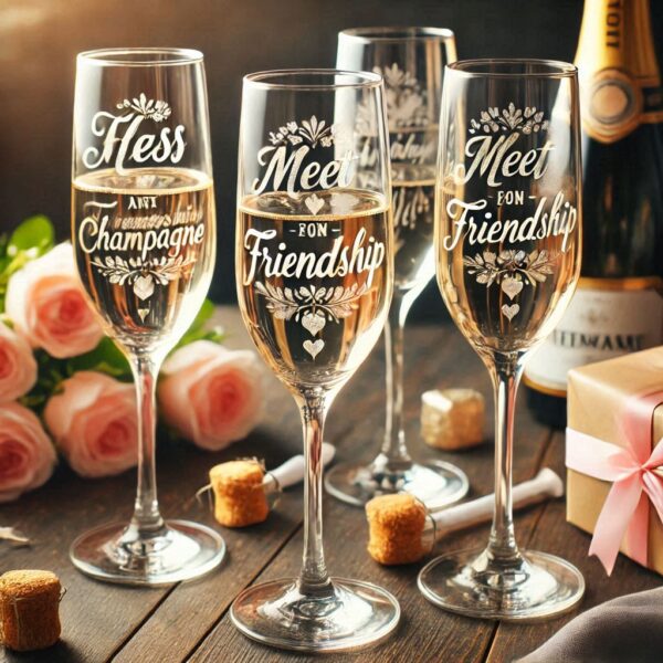 Celebrate in Style with Custom Deep Engraved Class Meet Party Champagne Glasses deep engraving your name, logo, photo, monogram, love symbol your Champagne glass deep engraving