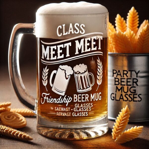 Celebrate in Style with Custom Deep Engraved Class Meet Party beer mug Glasses deep engraving your name, logo, photo, monogram, love symbol your beer mug glass deep engraving