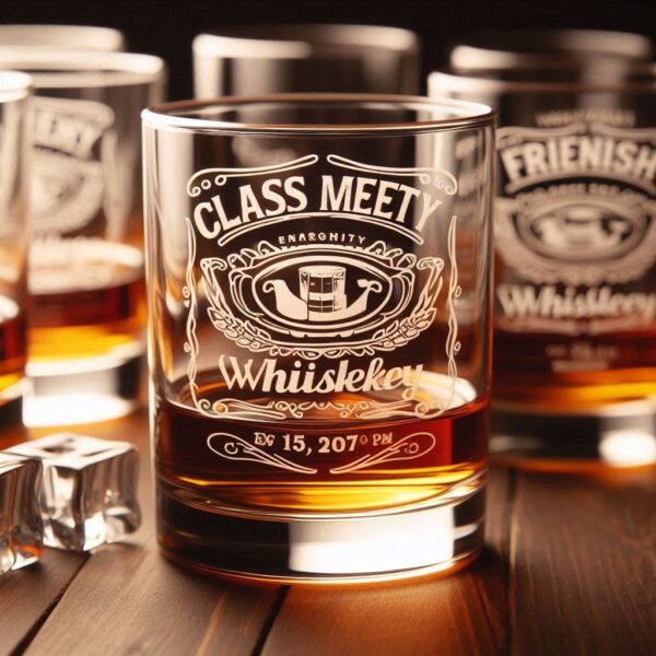 Celebrate in Style with Custom Deep Engraved Class Meet Party whiskey Glasses deep engraving your name, logo, photo, monogram, love symbol your whiskey glass deep engraving