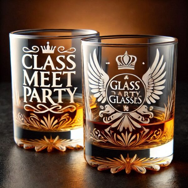 Celebrate in Style with Custom Deep Engraved Class Meet Party whiskey Glasses deep engraving your name, logo, photo, monogram, love symbol your whiskey glass deep engraving