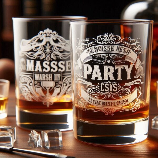 Celebrate in Style with Custom Deep Engraved Class Meet Party whiskey Glasses deep engraving your name, logo, photo, monogram, love symbol your whiskey glass deep engraving