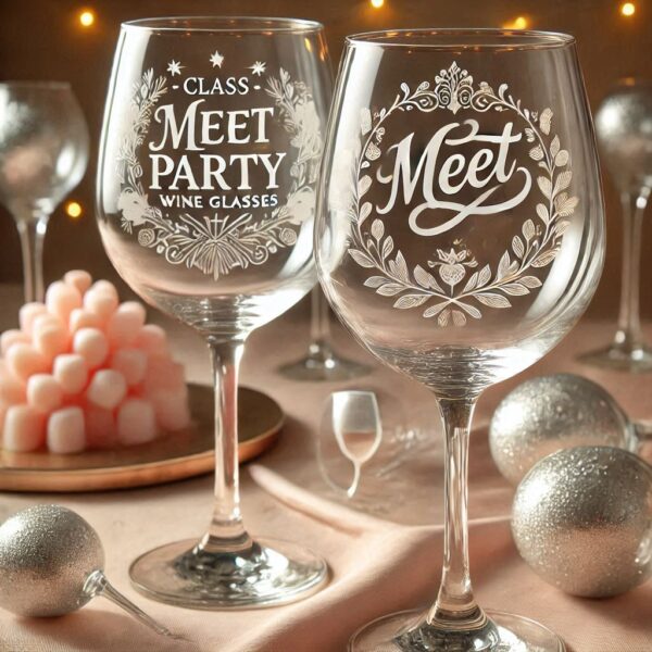 Celebrate in Style with Custom Deep Engraved Class Meet Party wine Glasses deep engraving your name, logo, photo, monogram, love symbol your wine glass deep engraving