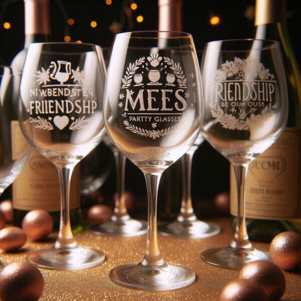 Celebrate in Style with Custom Deep Engraved Class Meet Party wine Glasses deep engraving your name, logo, photo, monogram, love symbol your wine glass deep engraving