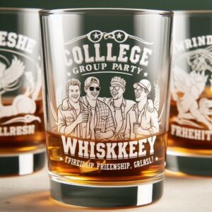 Personalized Deep Engraved College Group Party whiskey Bar Glasses - Custom Glassware for Friends gift whiskey glass deep engraved name, logo, photo, monogram, love symbol deep engraving your whiskey glass