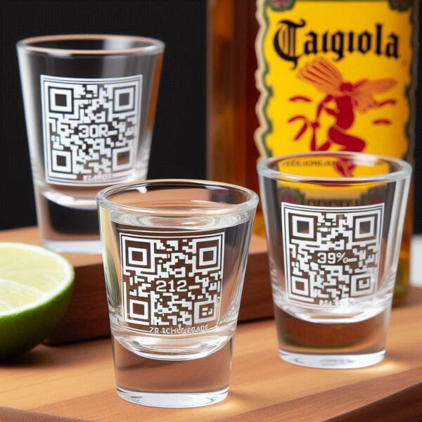 Personalized Deep Engraved Tequila Shot Glasses Sets with QR Code Engraving