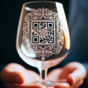 Personalized Deep Engraved Wine Glass with QR Code Engraving Deep Engraved Personalized QR on Bar ware Glasses